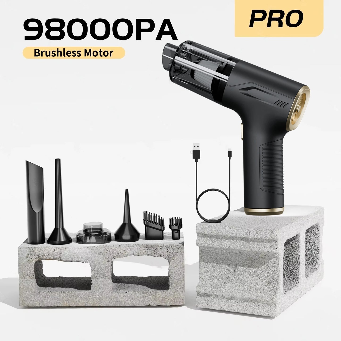 CENRR 98000PA Mini Car Vacuum Cleaner HandHeld Portable Wireless Vacuum Cleaner Powerful Cordless Vacuum Cleaner Home Appliance