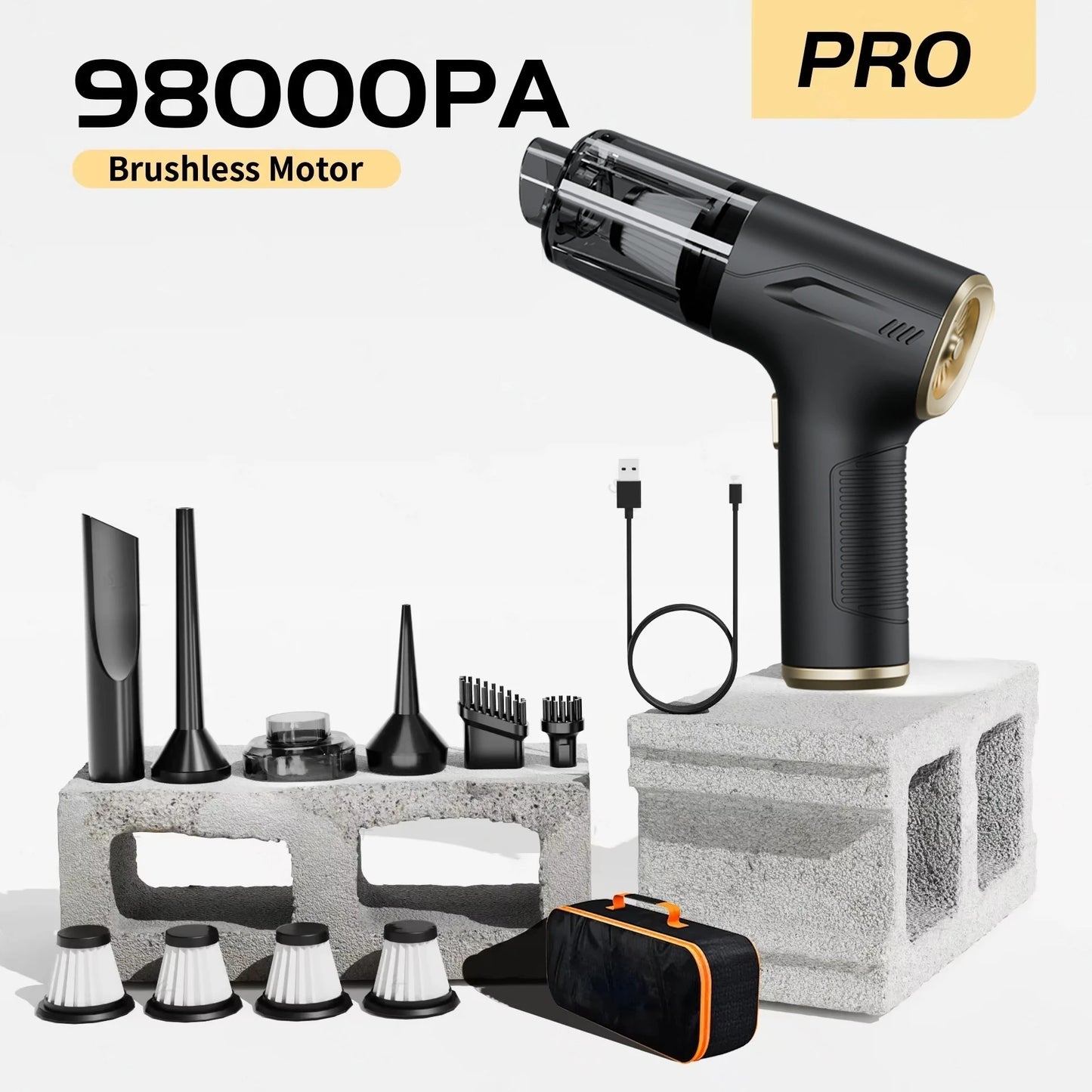 CENRR 98000PA Mini Car Vacuum Cleaner HandHeld Portable Wireless Vacuum Cleaner Powerful Cordless Vacuum Cleaner Home Appliance